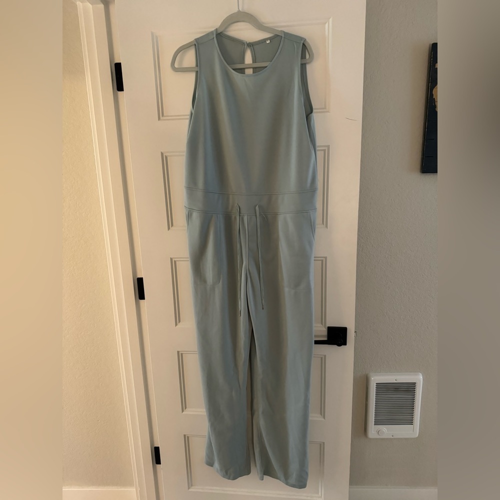 Seafoam green stretchy jumpsuit